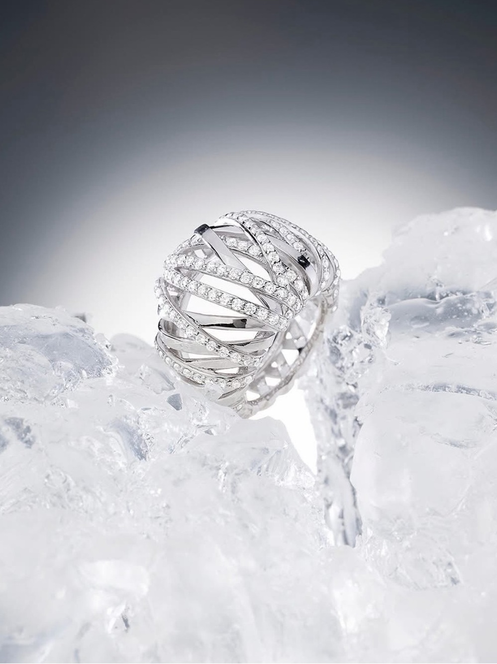 APM Monaco Silver Woven Ring